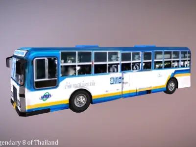 Bus Legendary 8 of Thailand Low-poly 3D model
