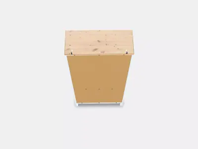 HEMNES Glassdoor cabinet with 3 drawers 1 Low-poly 3D model