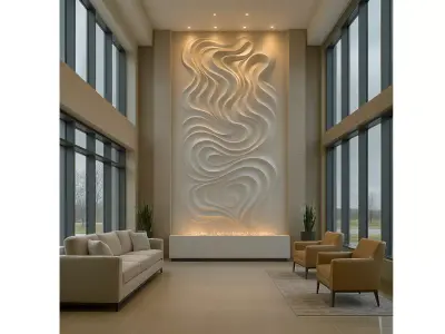 3D Wall Panel mural decor set relief stl cnc17 3D model