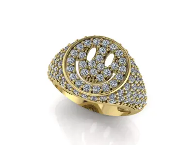 Smiley Ring 3D print model