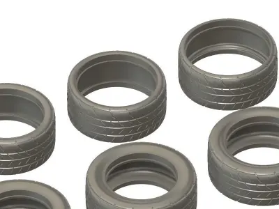 Bundle - 3D printable Hi- and Low profile tires 3D print model