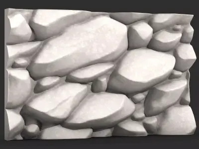 Aged Granite Stone Facade Mesh 3D print model