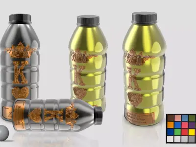Metal Water Bottle 3D model Low-poly 3D model