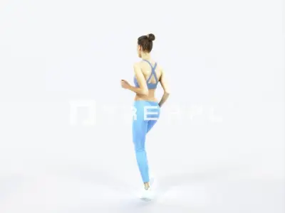 Beauty 03K Running Jogging Sports Woman Low-poly 3D model