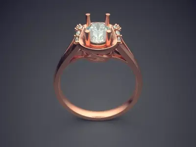Luxury Engagement Ring With Diamond CAD 3025 3D print model