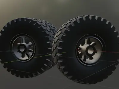 maz truck wheel and tire 3D print model