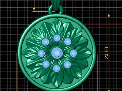 GOLD FLOWER PENDENT 3D print model