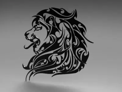 Tribal Leo for laser cutting Low-poly 3D model
