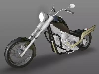 Harley Davidson Chopper Sports Bike 3D Model Game Ready Asset  Low-poly 3D model