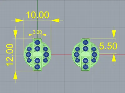 Earrings Himalia Diamonds White Gold Stud  3D print model