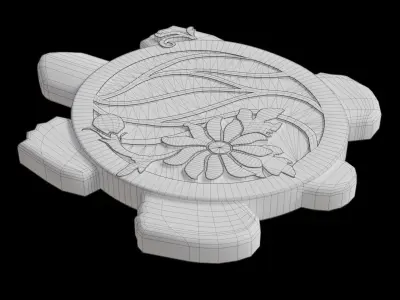 Glittering Turtle Stepping Stone Low-poly 3D model