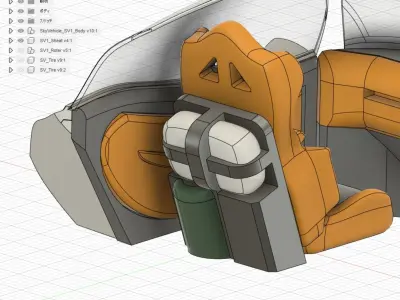 SkyVehicle sports car 3D print model