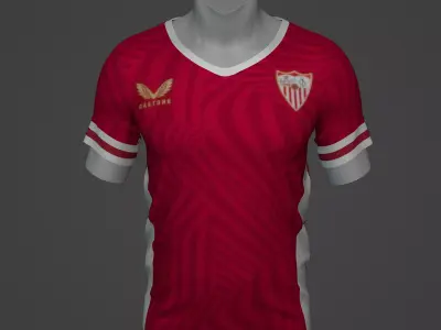 Sevilla Football Jersey T-Shirt - Soccer Kit Low-poly 3D model
