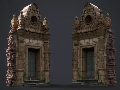 Old Door Portal Low-poly 3D model