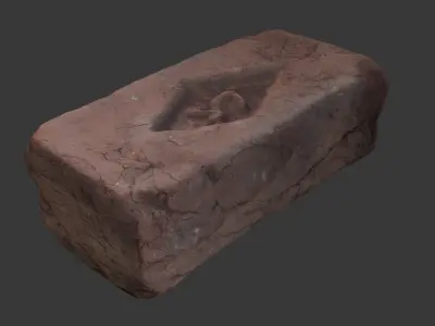 Clay Brick 3D Scan Low-poly 3D model
