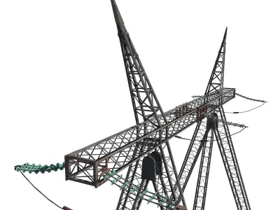 Electricity Pole 11 Low-poly 3D model