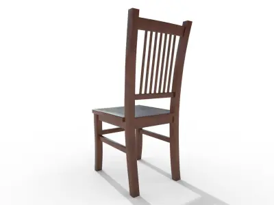 Wooden Chair Low-poly 3D model