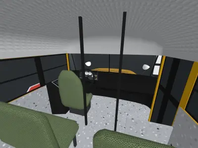 School Bus Low Poly with interior Low-poly 3D model