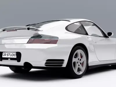 Porsche 911 Turbo 996 2002 Low-poly 3D model
