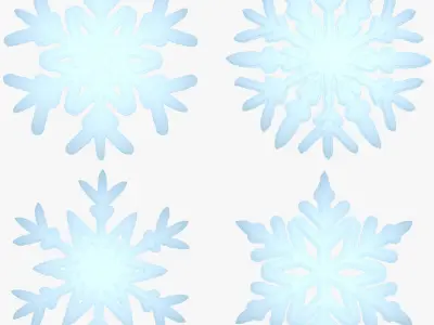 Snowflake Stylized Low-poly 3D model