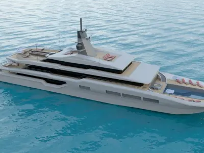 Luxury Super Yacht Low-poly 3D model