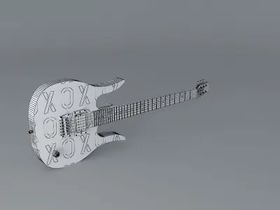Paul Gilberts custom built 31 fret Danelectro Longhorn guitar Free 3D model