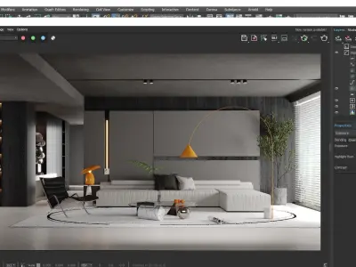 Modern minimalist living room  3D model