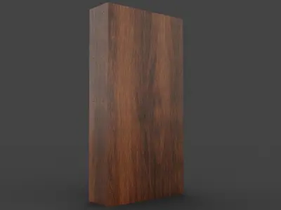 Tall Wooden 4-Row Shelf Low-poly 3D model