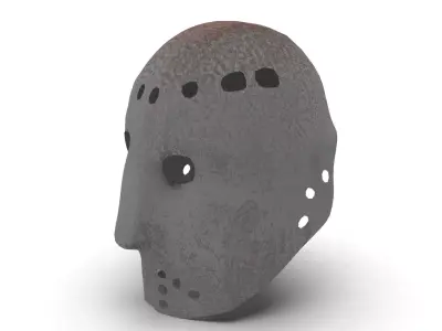 Low-poly rock style hockey goalie mask Low-poly 3D model