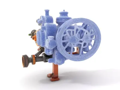 Steampunk Engine Decor Model Pack Low-poly 3D model