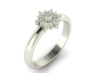 Floral Diamond Ring Size 60 EU 3D print model