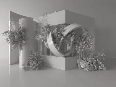 Floristry Fine art display 3D model