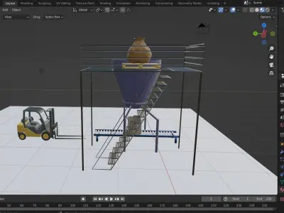 Magnizine forklift Low-poly 3D model