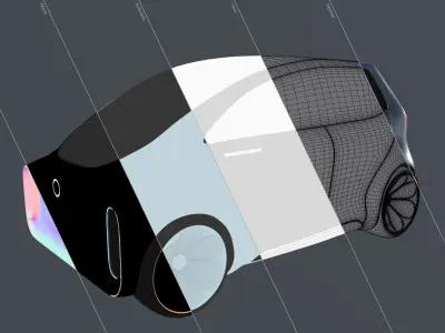 Hatchback Electric Car 3D model