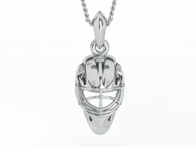 hockey mask silver pendant 3D print model