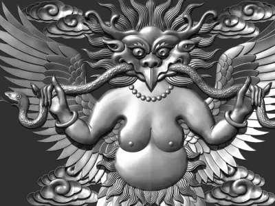 garuda golden deity 3D print model