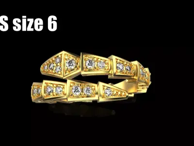 Bvlgari serpenti ring US size 6 model 868 3D print model