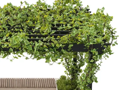 Classic Landscape furniture with roof garden and ivy on patio 24 Low-poly 3D model