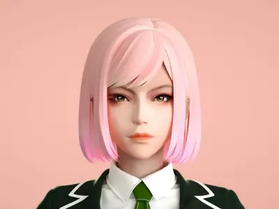 jk girl high school girl cool girl 3D model