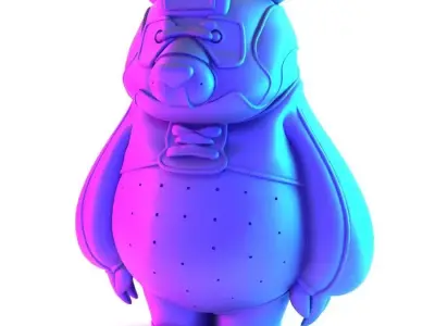 Red Panda assembled from sneaker pieces Nike Adidas toy 3D print model