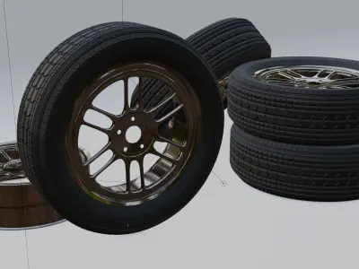 3D Tire with Rim 3D model