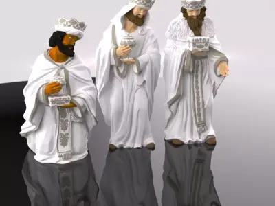 Christmas Crib Birth Pack Three Wise Melchior Caspar Balthazar 3D print model