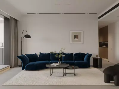 Modern living room dining room interior scenes 547 3D model