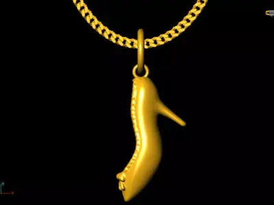  high heel pendant charms - one inch pendant 3D print model