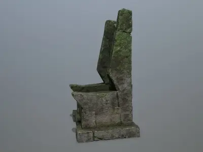 Stone Throne Low-poly 3D model