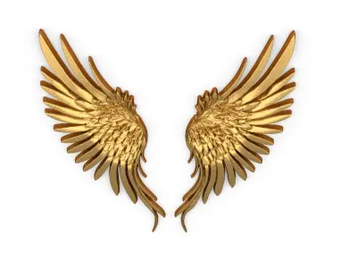 Wings Printable carved decor 03  3D print model