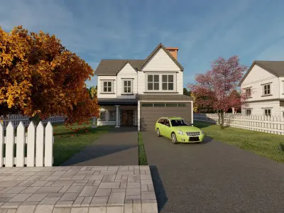 3D Villa 6 Model car is parked 3D model