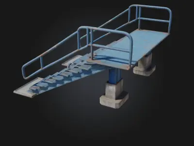 Industrial Staircase Structure  Functional Strength in 3D 3D model