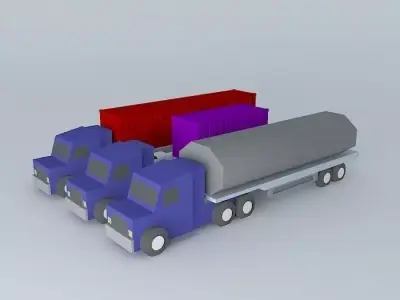 Trucks three Free 3D model