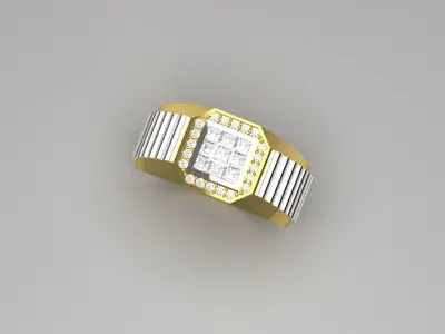 Luxury man Rolex design diamond ring model ror0022 3D print model